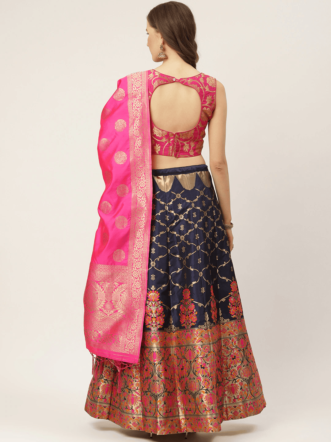 lahengha with padded blouse and zari - 17763112 - Standard Image - 2