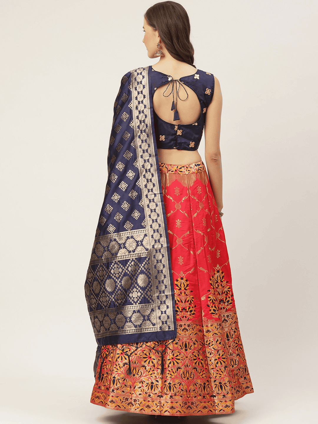 lahengha with padded blouse and zari - 17763114 - Standard Image - 2