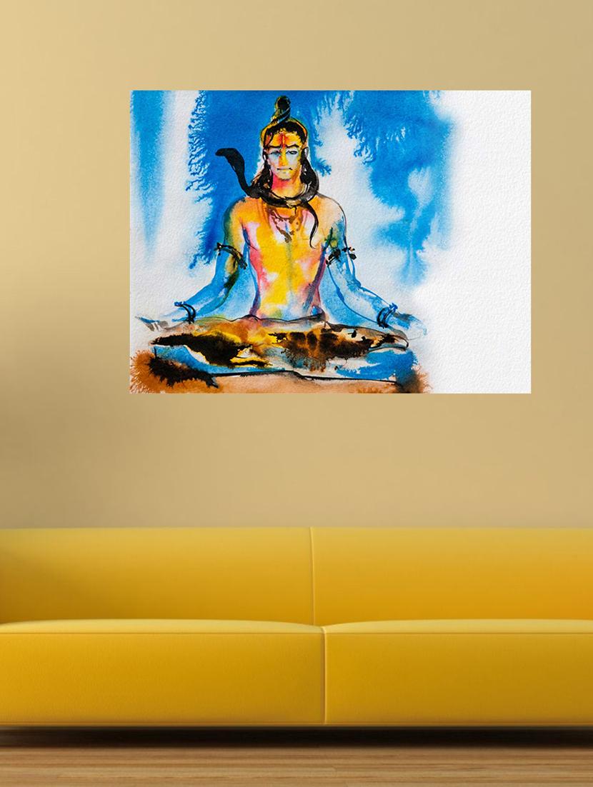 qth lord shiva wall sticker cum poster 30cm x 45cm - 17763541 - Standard Image - 2