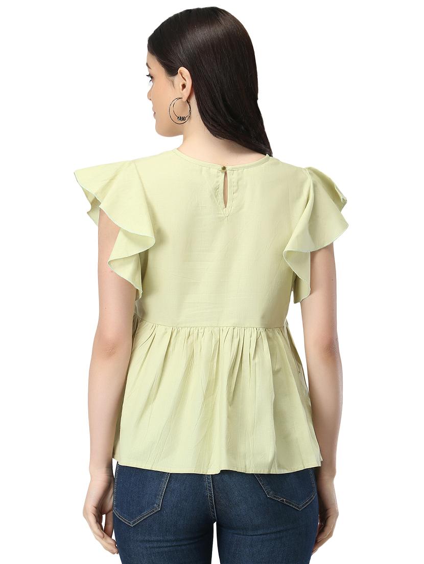 embroidered detail peplum top - 17765072 - Standard Image - 2
