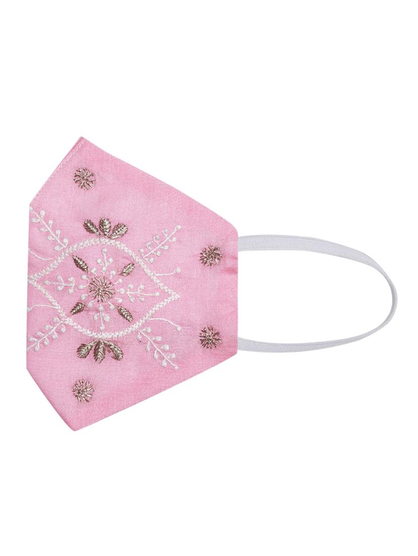 ada hand-embroidered multi colored chikankari face mask - 17765296 - Standard Image - 2