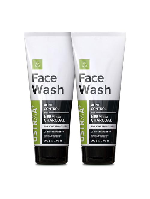 ustraa face wash acne control - with neem & charcoal - 200g set of 2 - 17765336 - Standard Image - 0