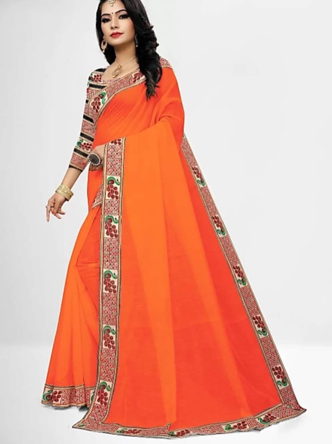 saree fabric: chanderi cotton blouse: separate - 17765376 - Standard Image - 2