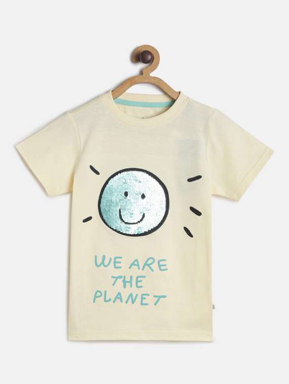 beige graphic  t-shirt