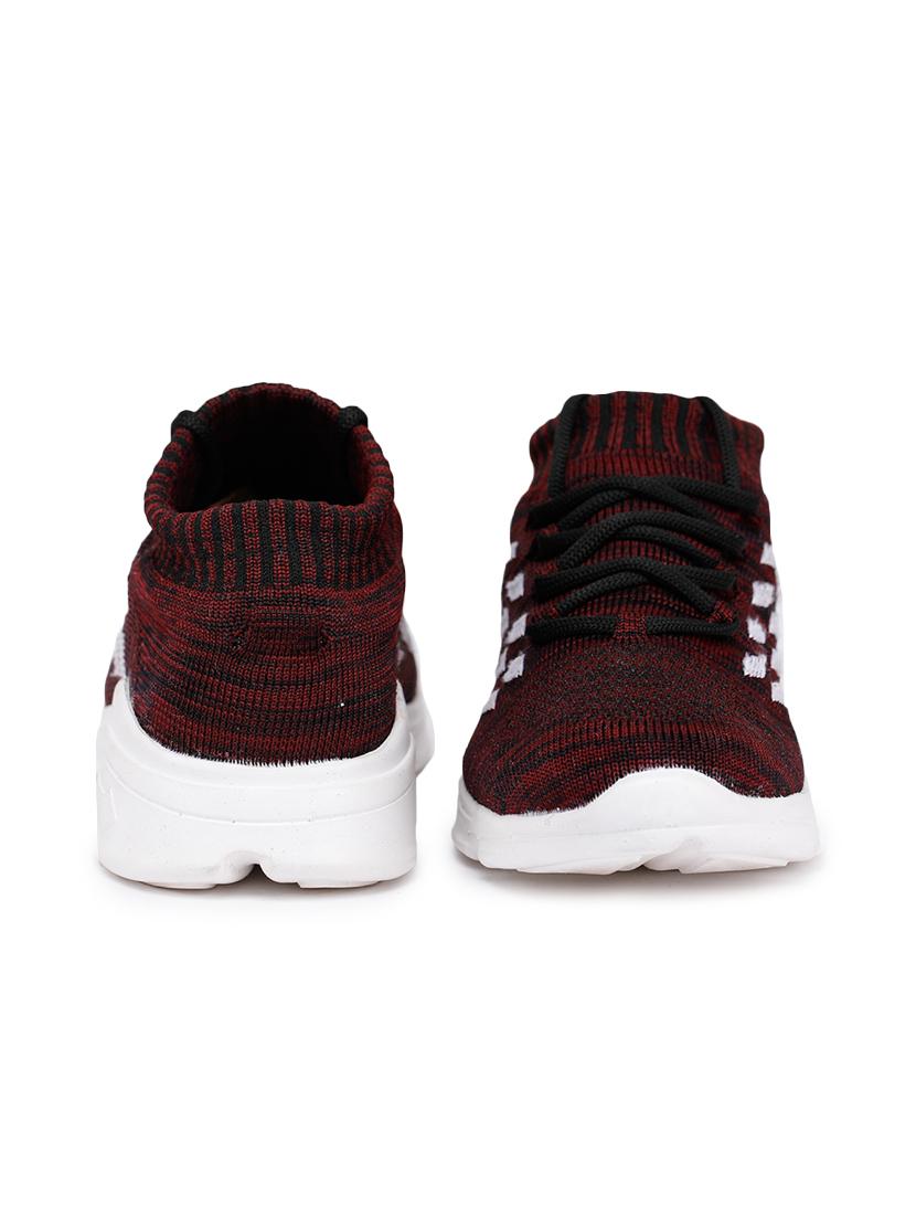 maroon fabric slip on sports shoes - 17765481 - Standard Image - 2