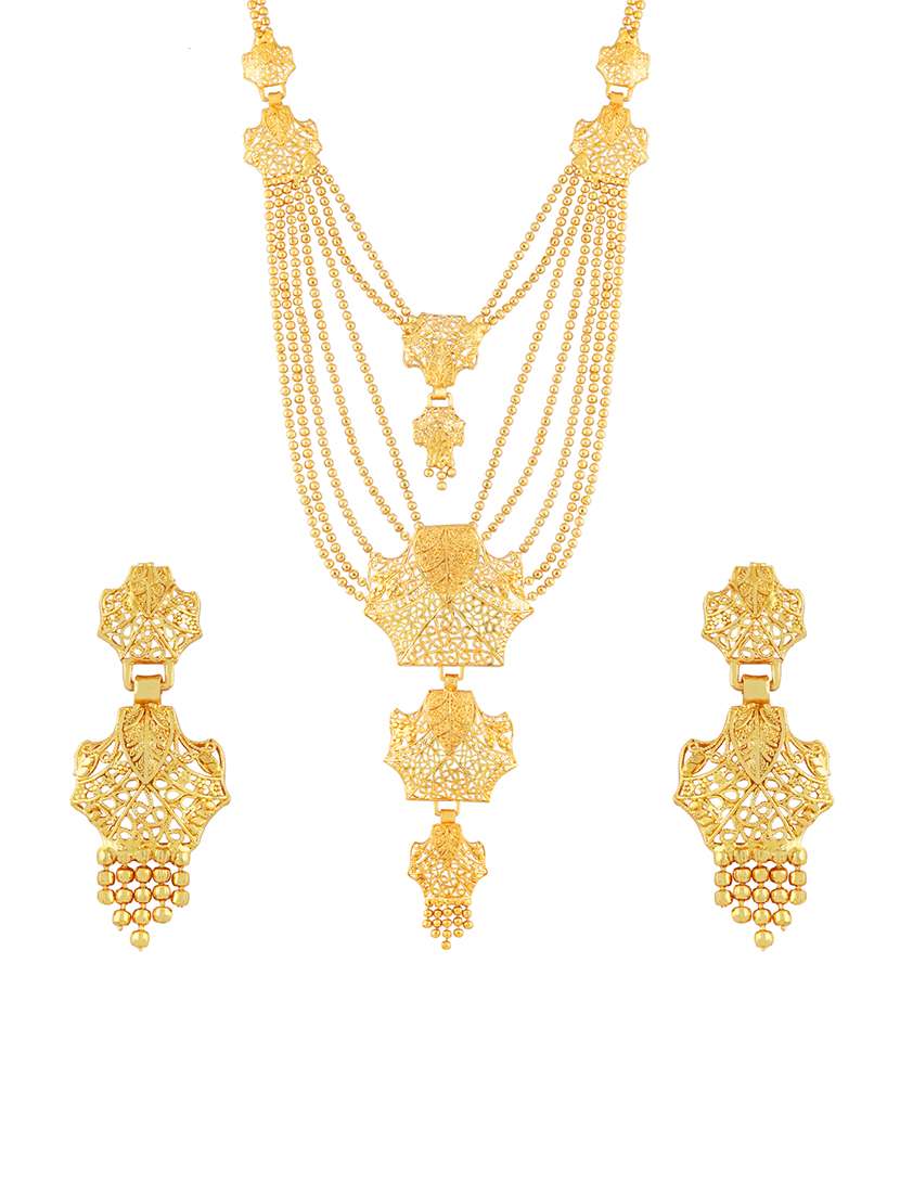 gold plated necklaces and earring