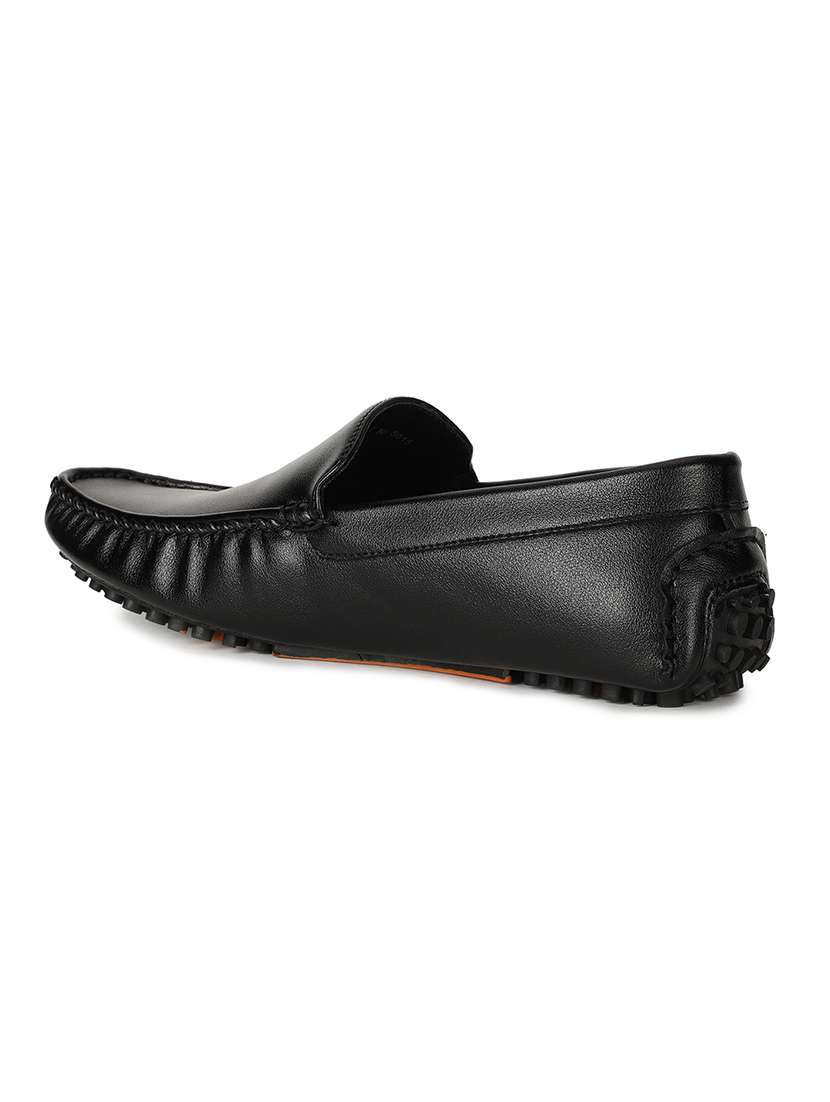 black pu slip on loafers - 17765746 -  Standard Image - 2