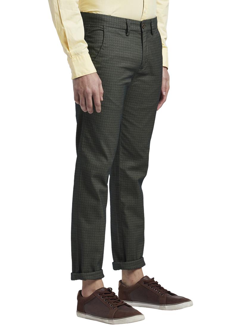 grey textured flat front casual trouser - 17766363 - Standard Image - 2