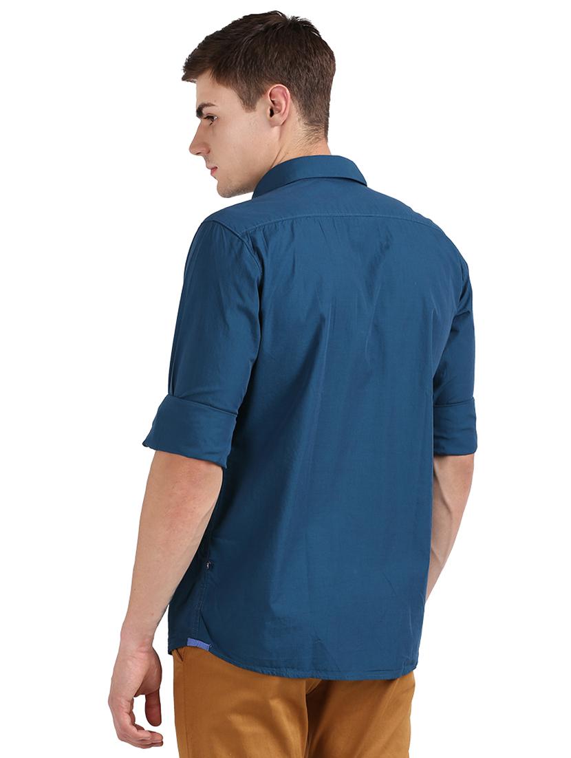 teal solid casual shirt - 17768364 - Standard Image - 2