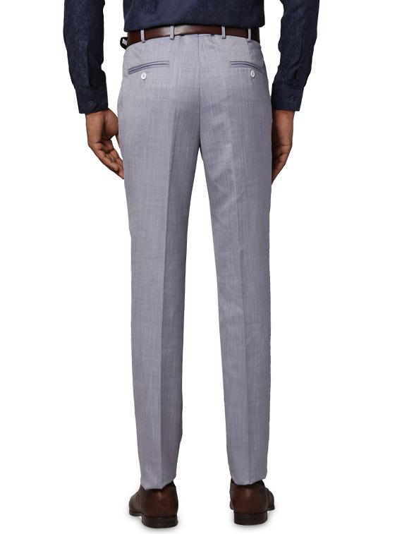 grey textured flat front formal trouser - 17768953 - Standard Image - 2