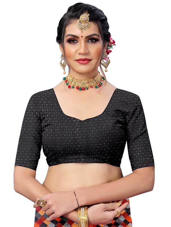 self design printed georgette saree with blouse - 17769245 - Standard Image - 2
