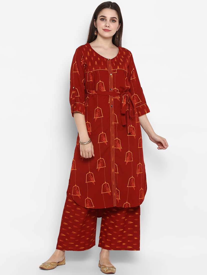 printed straight kurta