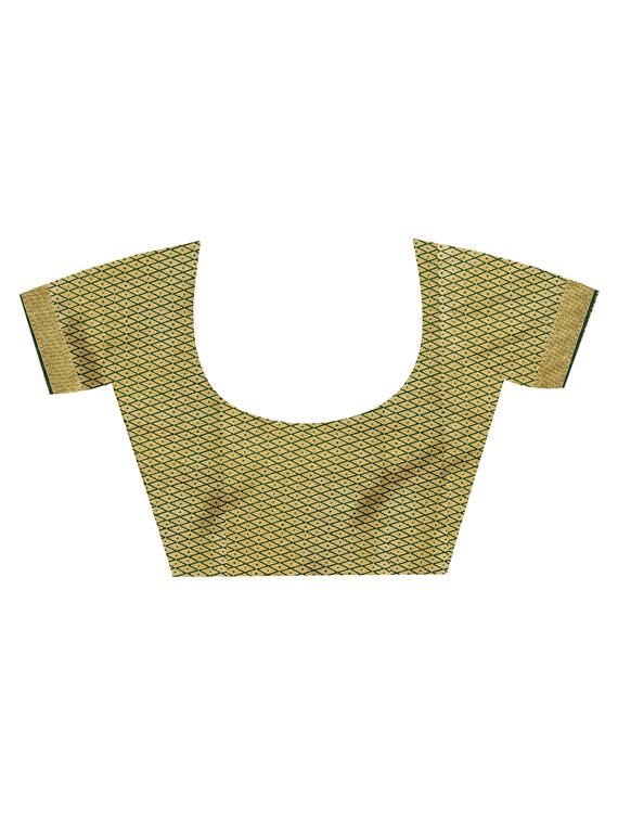 olive. silk banarasi saree with blouse - 17770133 - Standard Image - 2