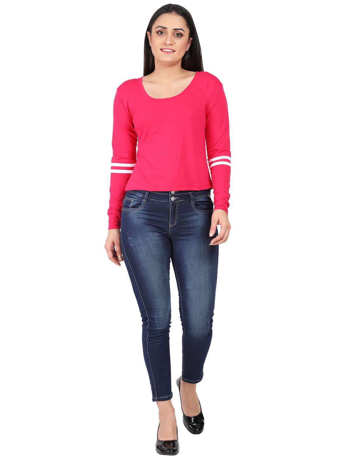 women's plain round neck t-shirt - 17771046 -  Standard Image - 2