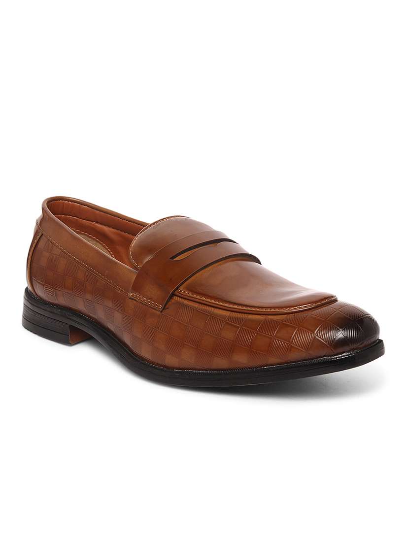 brown patent leather slip on loafers