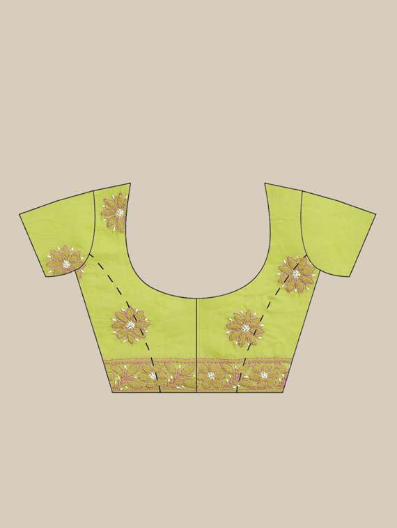 ada hand-embroidered green chikankari saree with blouse - 17772688 -  Standard Image - 2