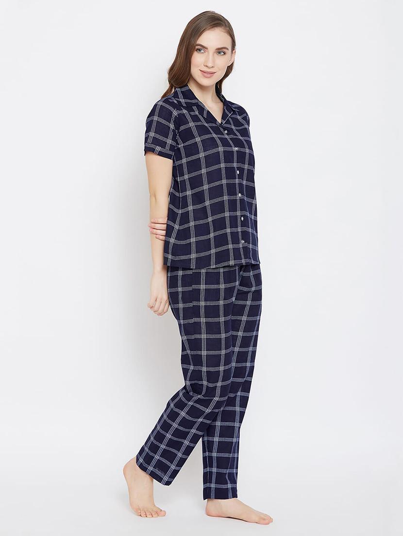 checkered nightwear pajama set - 17773269 - Standard Image - 2
