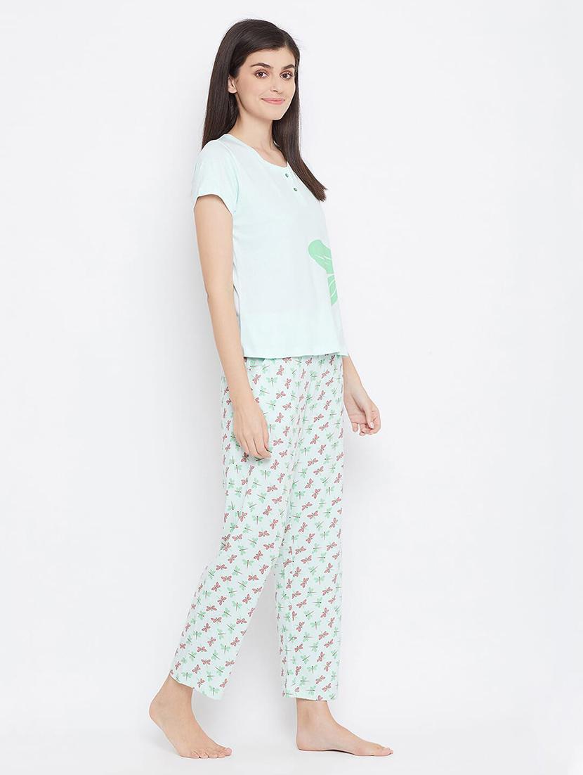 printed nightwear pajama set - 17773274 - Standard Image - 2