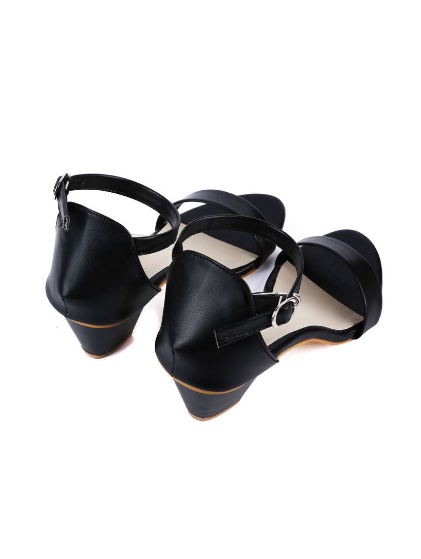 black faux leather closed back sandals - 17774449 -  Standard Image - 2