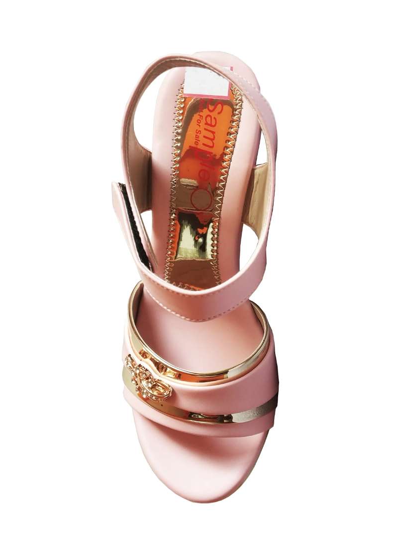 peach ankle strap embellished wedge - 17774454 - Standard Image - 2