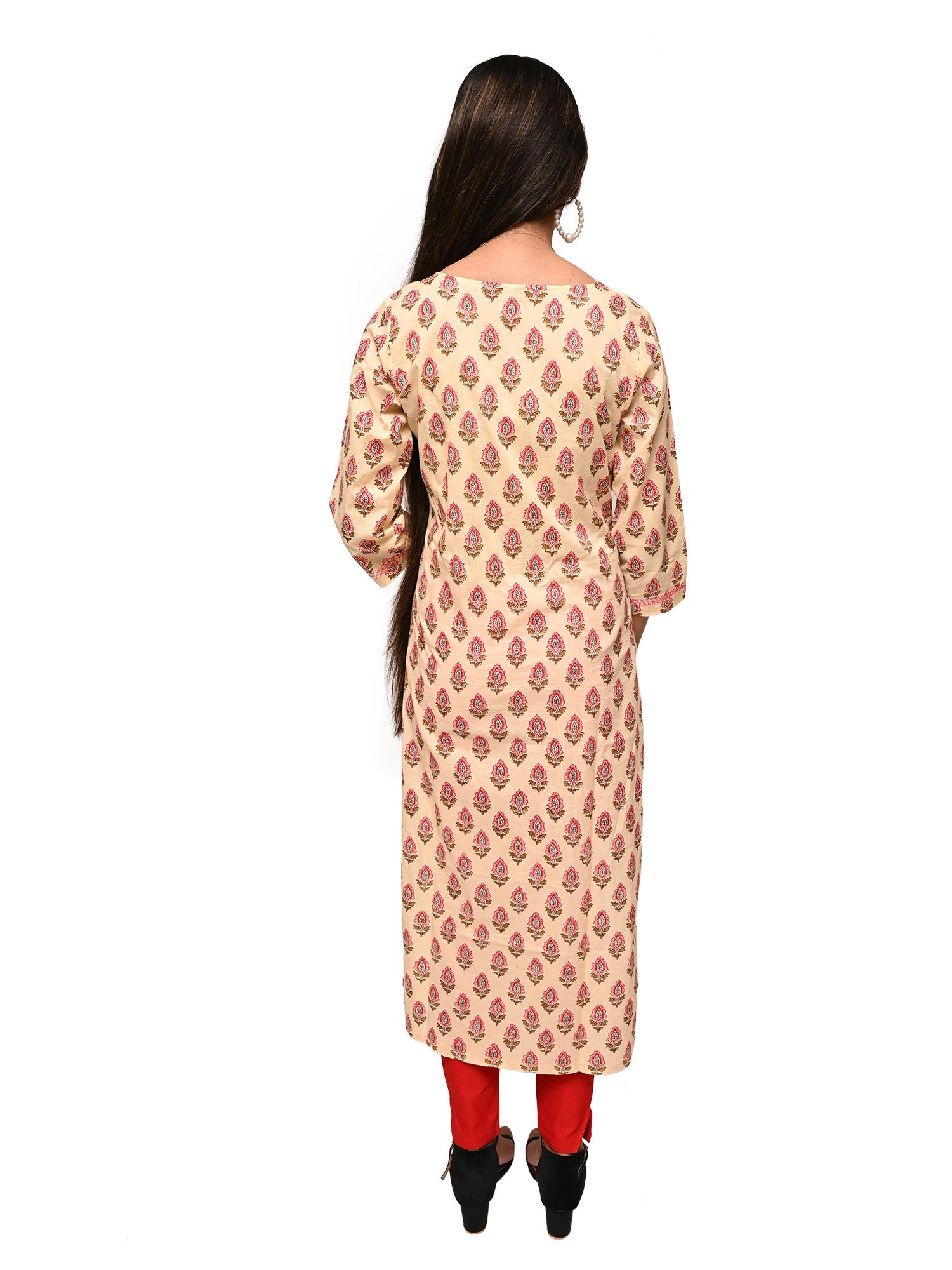 afsana flared kurta straight printed color - 17775137 - Standard Image - 2