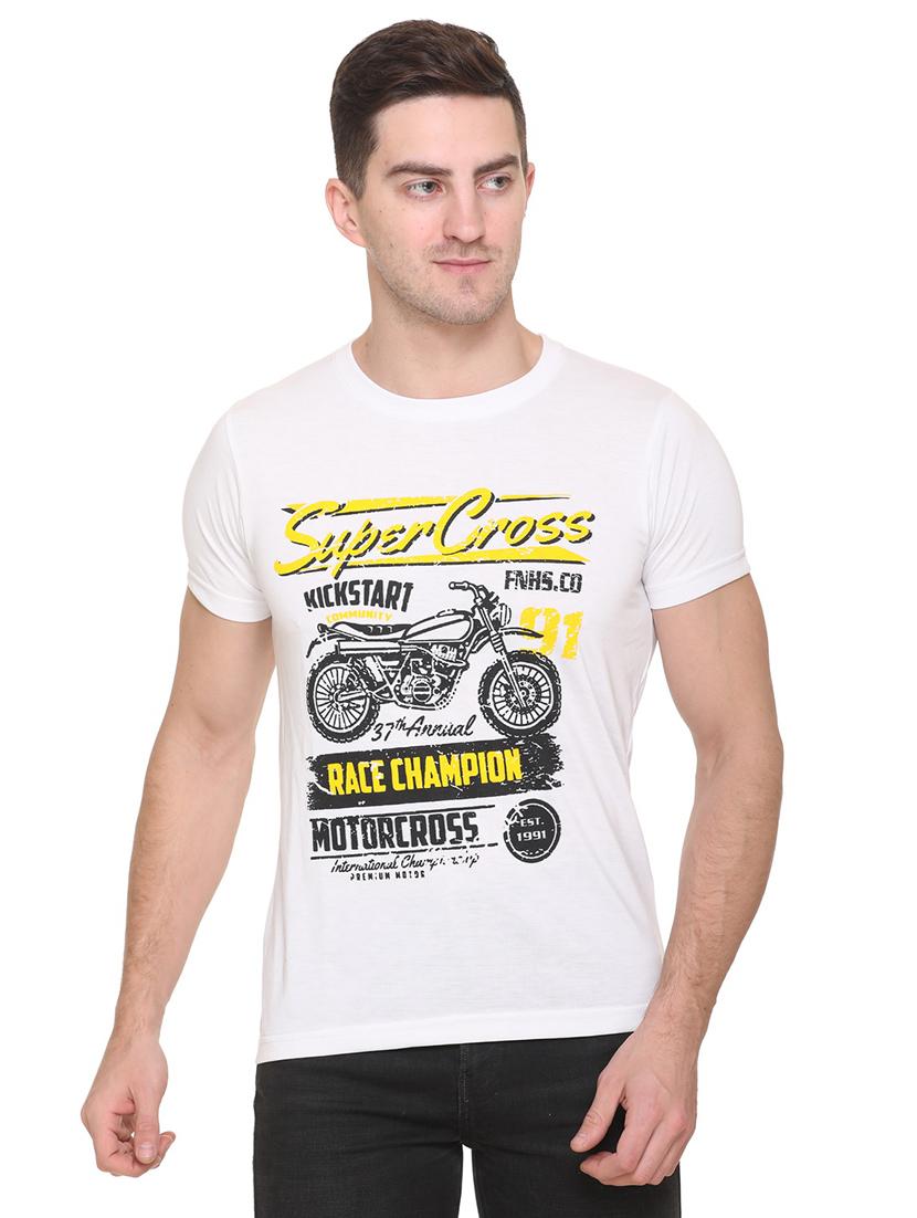 white printed t-shirt - 17775701 -  Zoom Image - 0