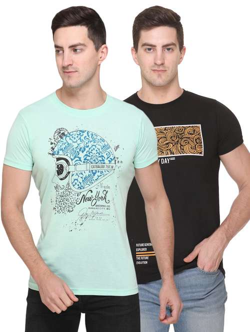 set of 2 multi colored printed t-shirt - 17775712 - Standard Image - 0