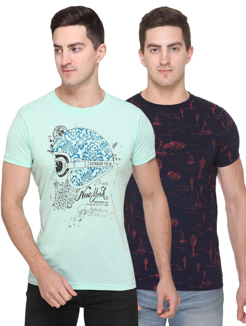 set of 2 multi colored printed t-shirt - 17775713 - Zoom Image - 0