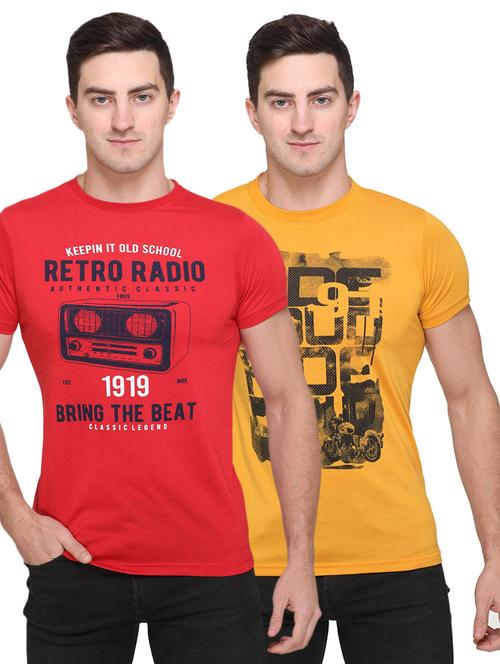 men pack of 2 printed t-shirt combos - 17775718 - Standard Image - 0