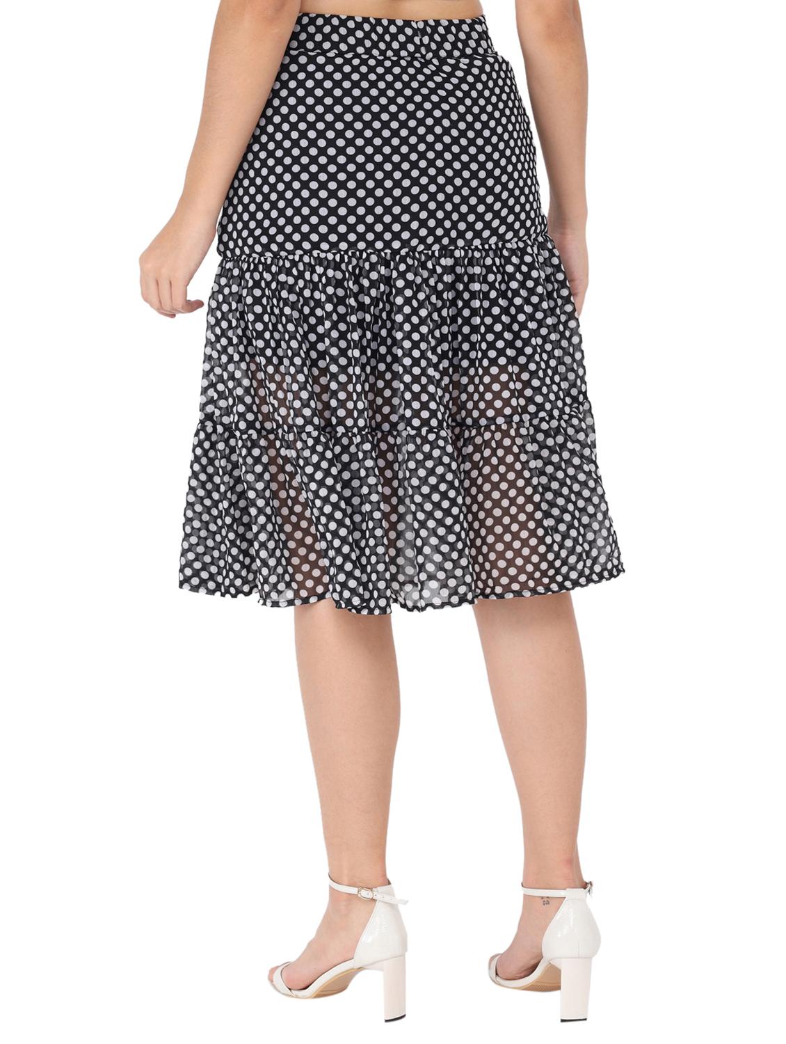 high rise polka dot flared skirt - 17776328 - Standard Image - 2