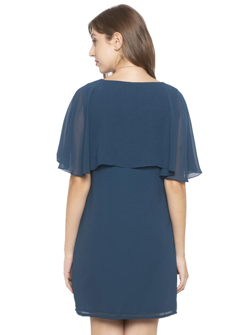 cape sleeved solid shift dress - 17776341 - Standard Image - 2