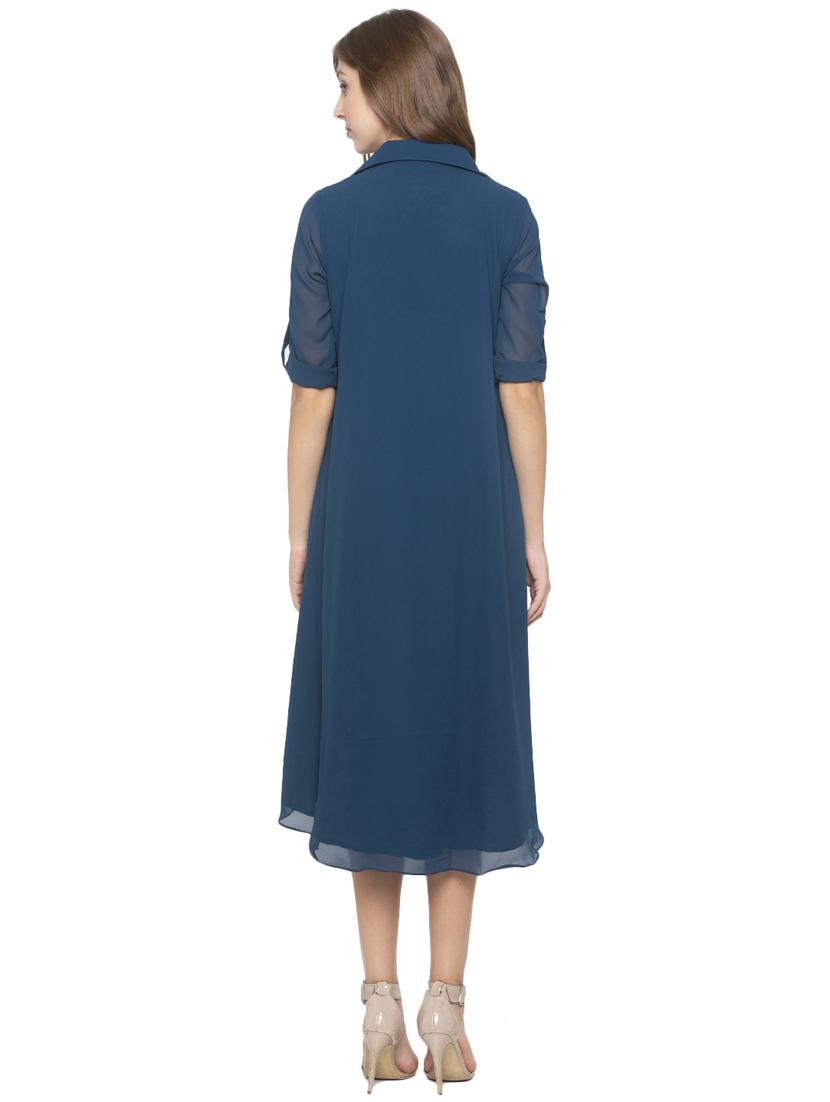 high low solid shirt dress - 17776360 - Standard Image - 2