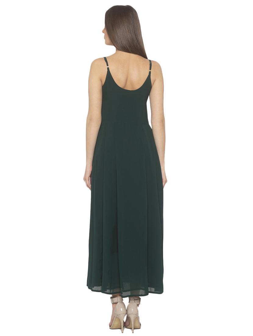 cami neck solid fit & flare dress - 17776388 - Standard Image - 2