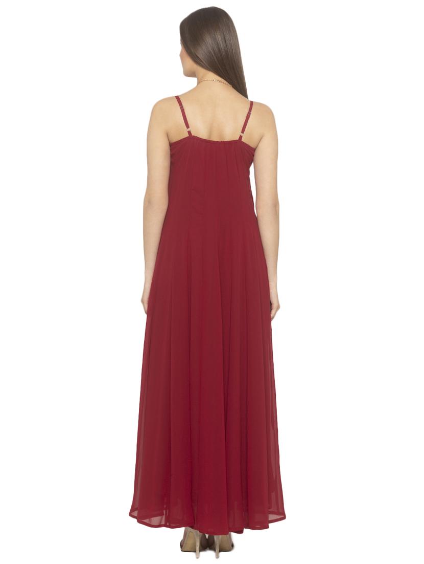 cami neck solid fit & flare dress - 17776410 - Standard Image - 2