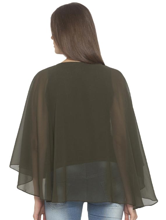 cape sleeved solid regular top - 17776485 - Standard Image - 2
