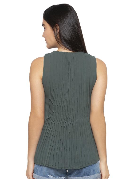 round neck pleated top - 17776494 - Standard Image - 2