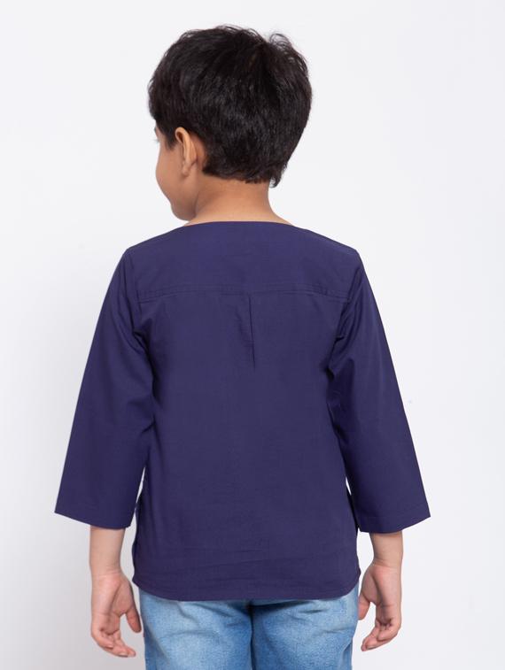 round neck solid kurta - 17776857 - Standard Image - 2