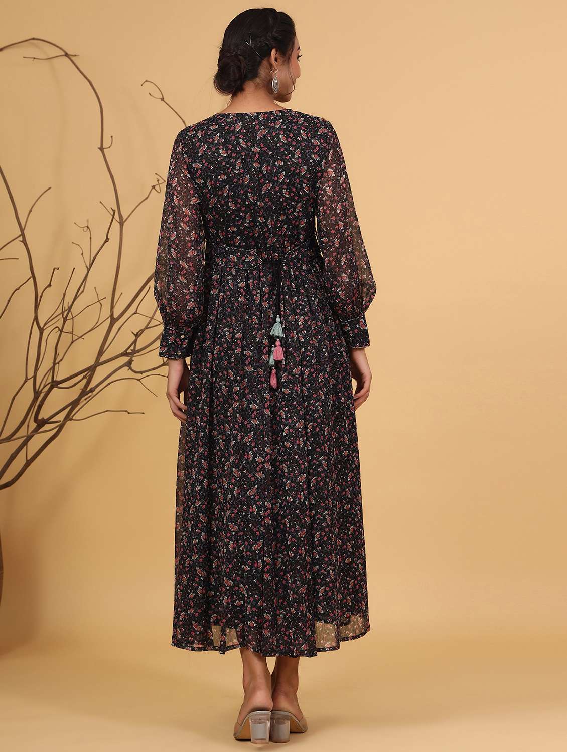 printed flared ethnic dress - 17778125 -  Standard Image - 2