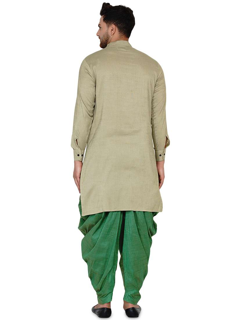 olive green solid long kurta - 17779414 - Standard Image - 2