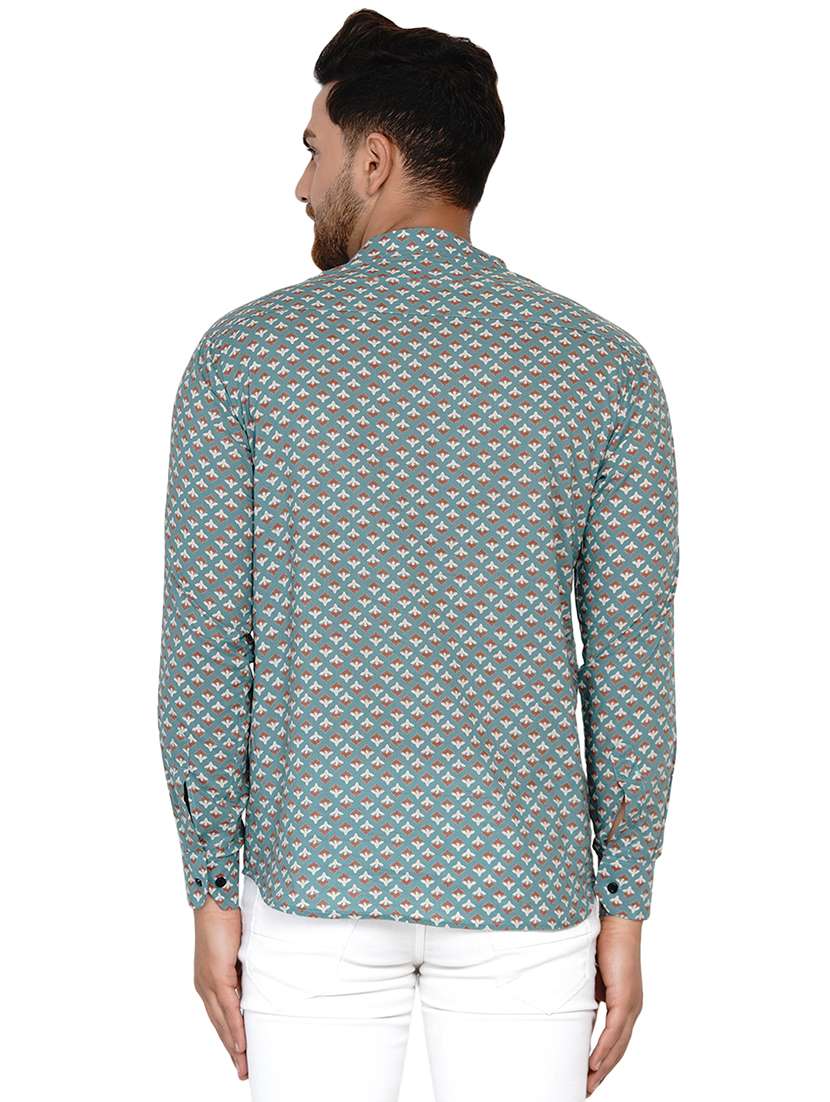 green printed short kurta - 17779415 -  Standard Image - 2