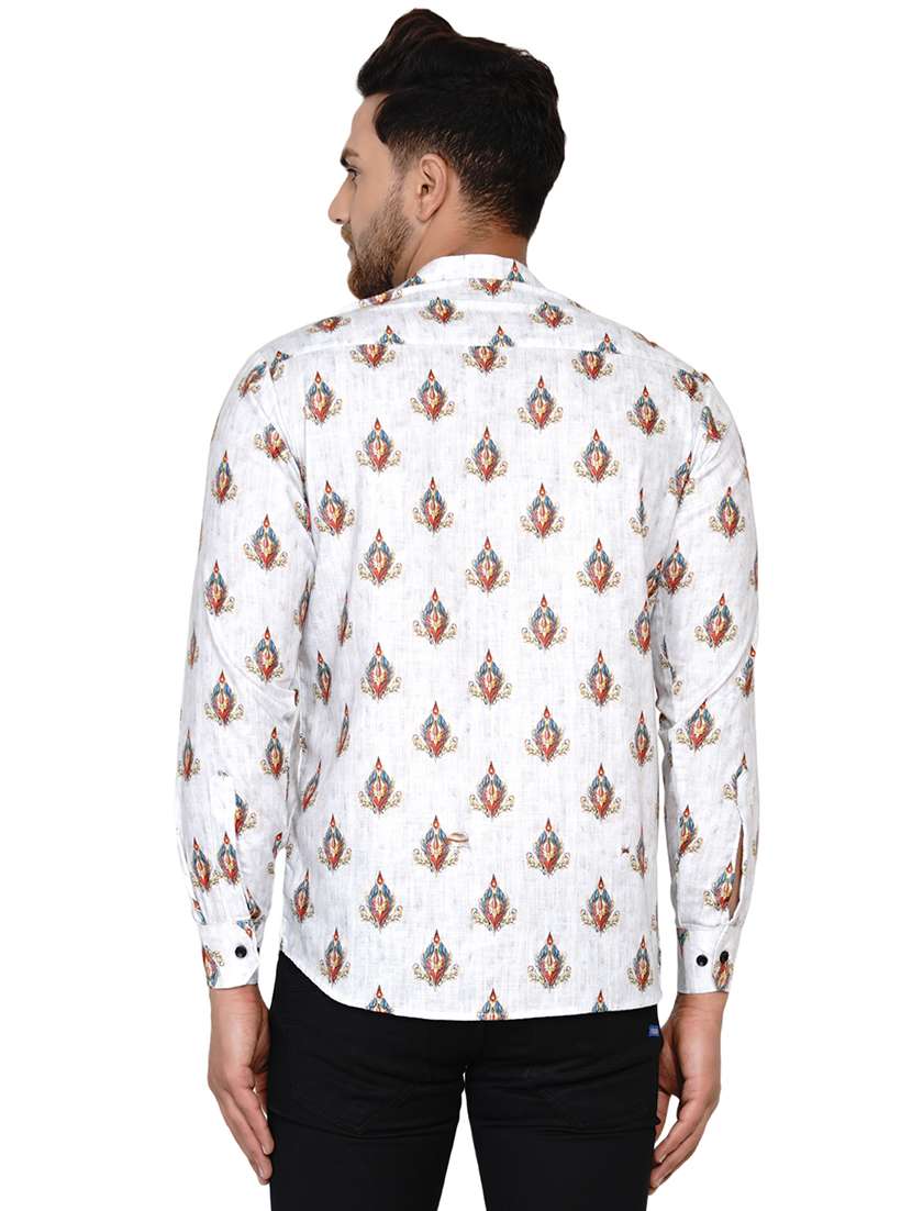 white printed short kurta - 17779424 - Standard Image - 2
