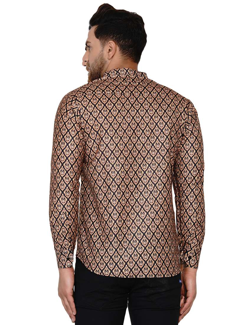 brown printed short kurta - 17779443 -  Standard Image - 2