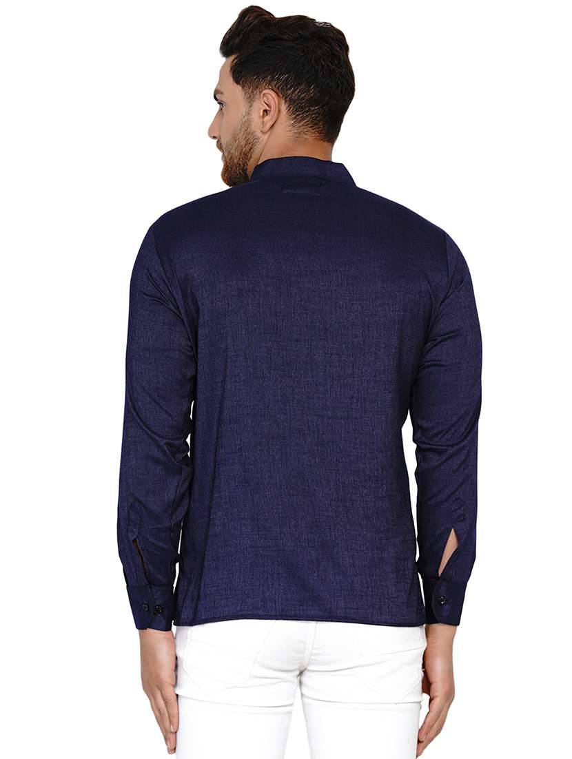 navy blue solid short kurta - 17779449 - Standard Image - 2