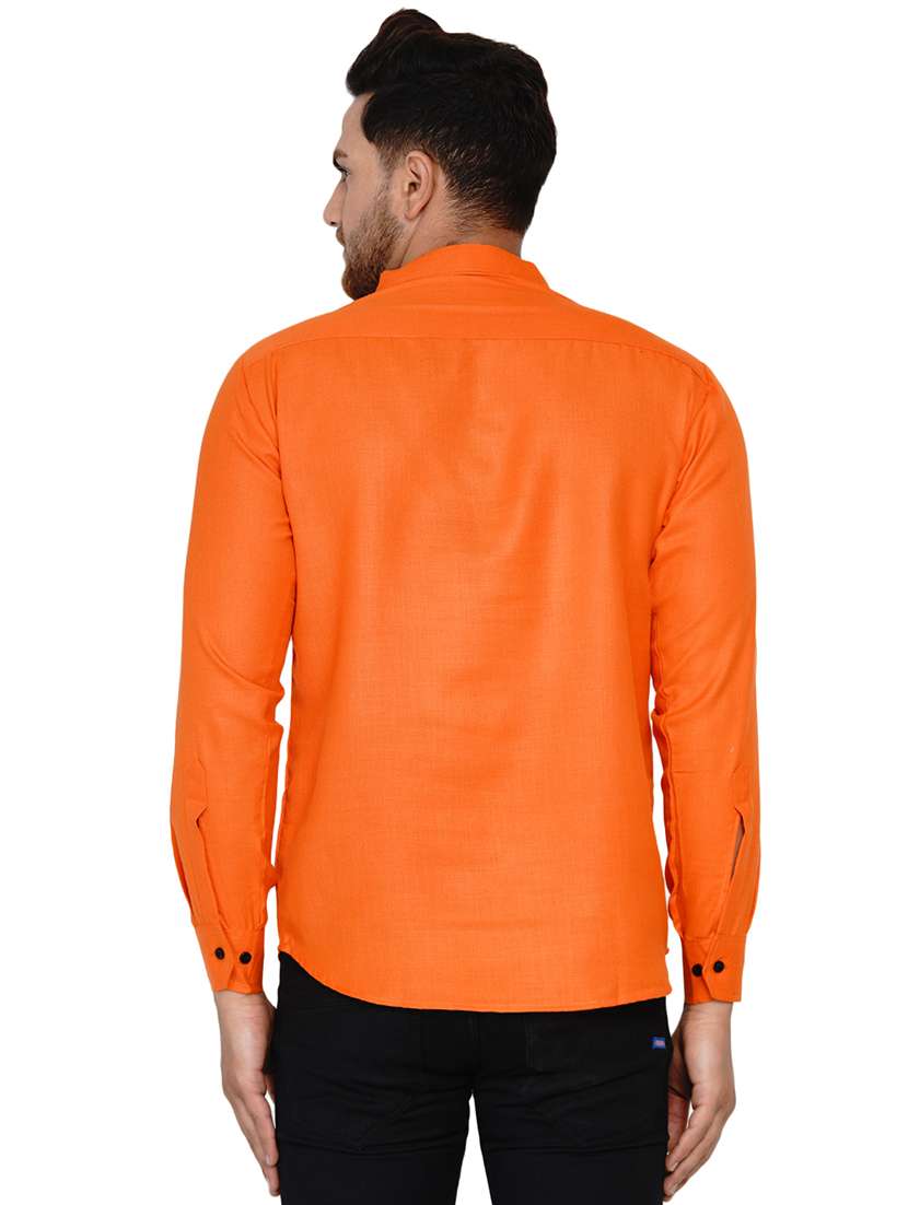 orange solid short kurta - 17779450 -  Standard Image - 2