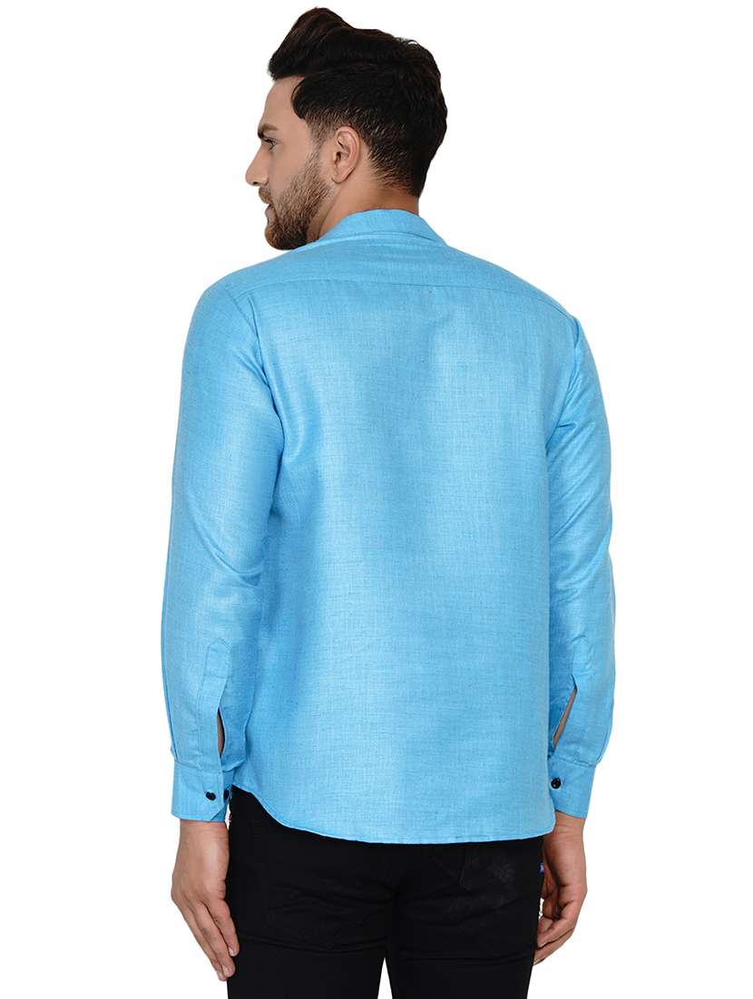 blue solid short kurta - 17779454 -  Standard Image - 2