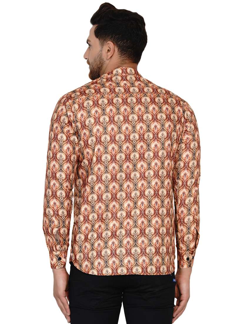 beige printed short kurta - 17779460 -  Standard Image - 2