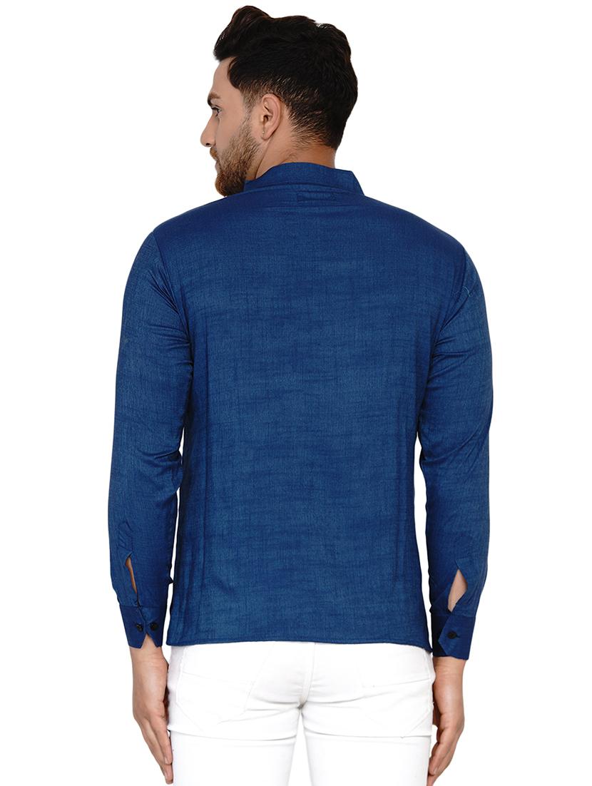 navy blue solid short kurta - 17779461 - Standard Image - 2