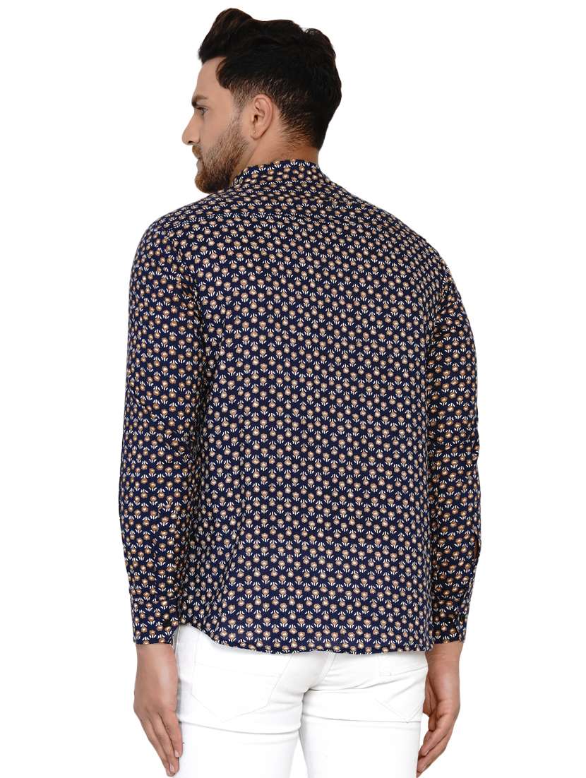 navy blue printed short kurta - 17779464 -  Standard Image - 2