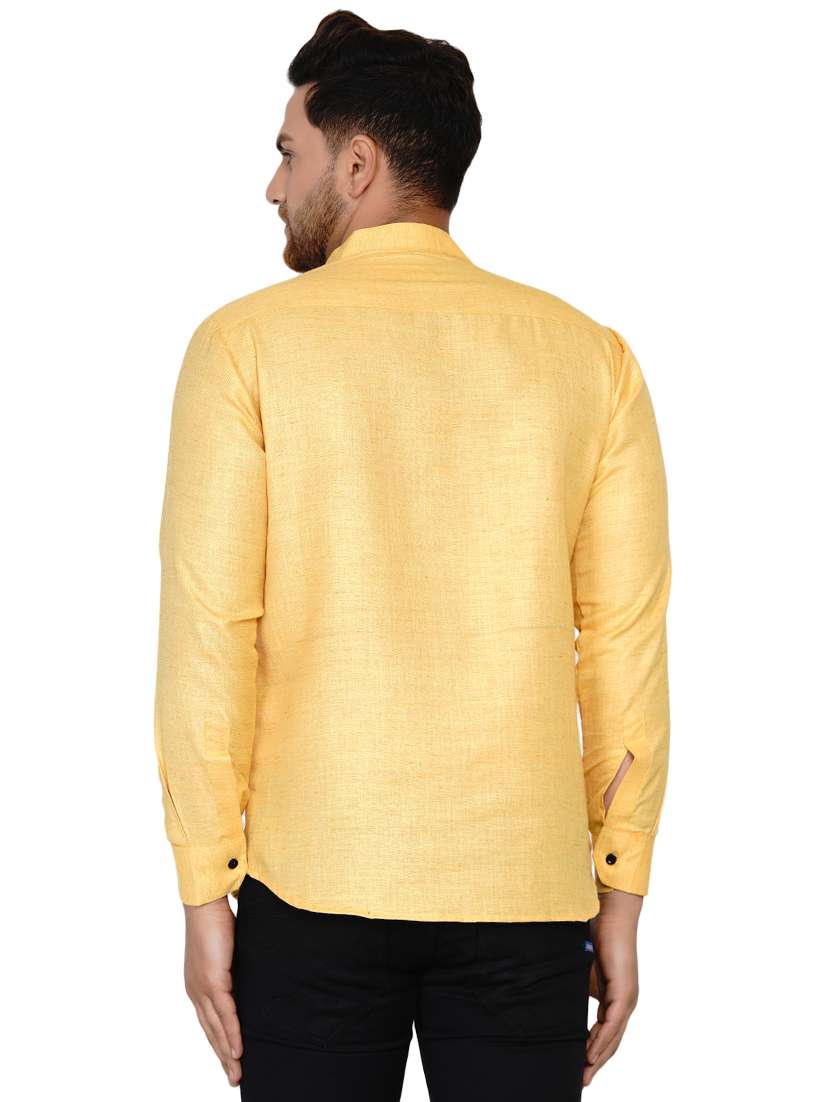 yellow solid short kurta - 17779466 -  Standard Image - 2