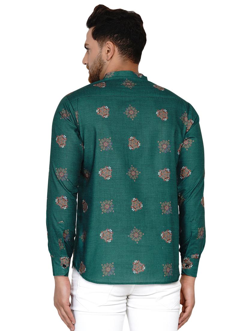 green printed short kurta - 17779467 - Standard Image - 2